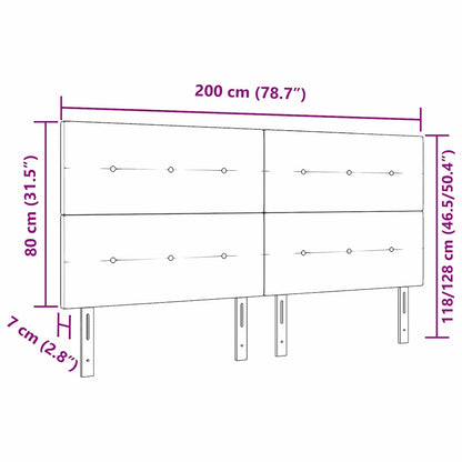 vidaXL LED Kopfteil mit LED-Lichtleisten Blau 200 cm Polyester