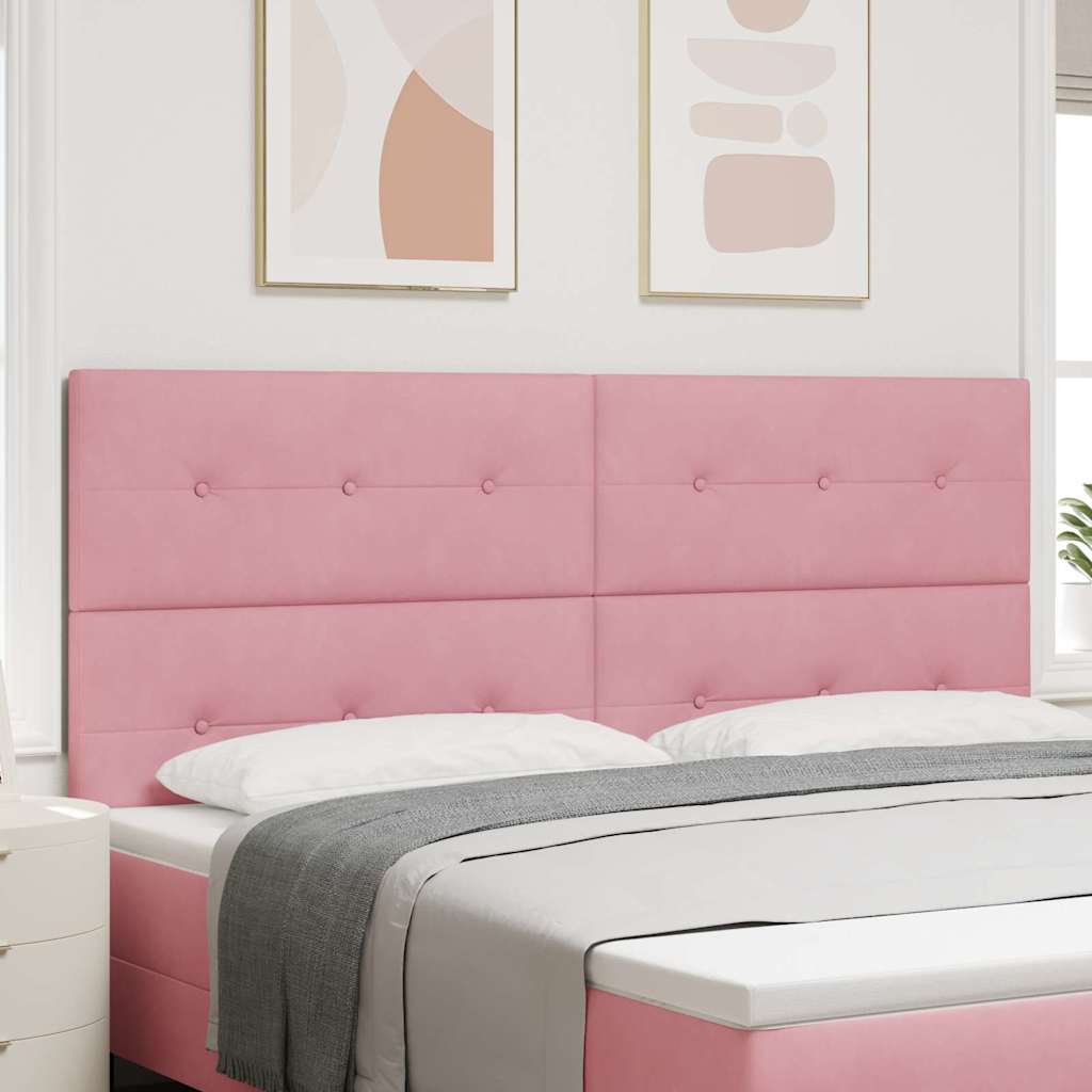 vidaXL LED Kopfteil mit LED-Lichtleisten Rosa 200 cm Polyester