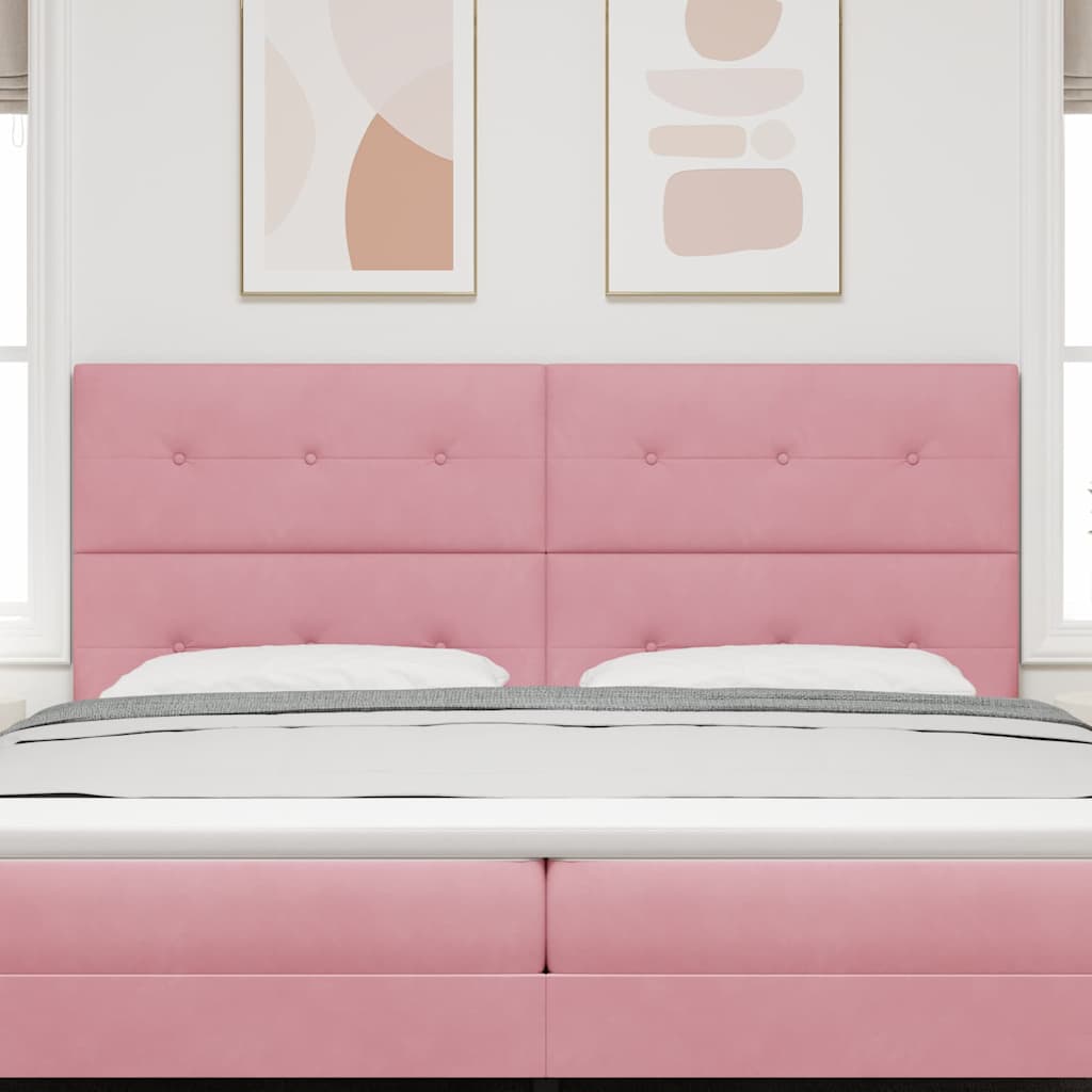 vidaXL LED Kopfteil mit LED-Lichtleisten Rosa 200 cm Polyester