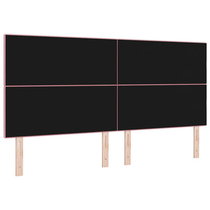vidaXL LED Kopfteil mit LED-Lichtleisten Rosa 200 cm Polyester