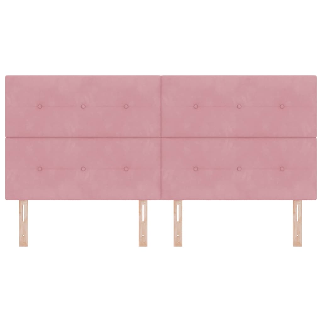 vidaXL LED Kopfteil mit LED-Lichtleisten Rosa 200 cm Polyester