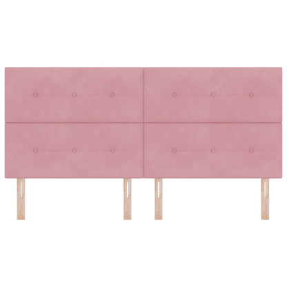 vidaXL LED Kopfteil mit LED-Lichtleisten Rosa 200 cm Polyester