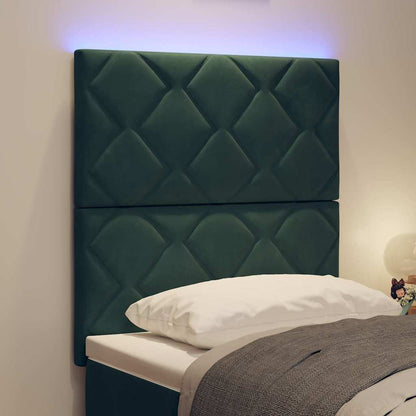 vidaXL LED Kopfteil mit Kopfteil Dunkelgrün 80 cm Kunstleder