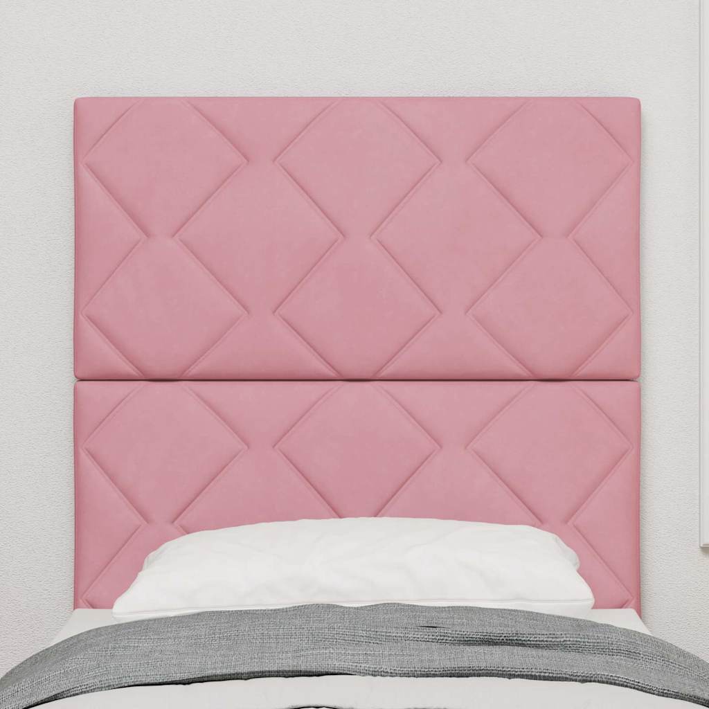 vidaXL LED Kopfteil Rosa 80 cm Kunstleder