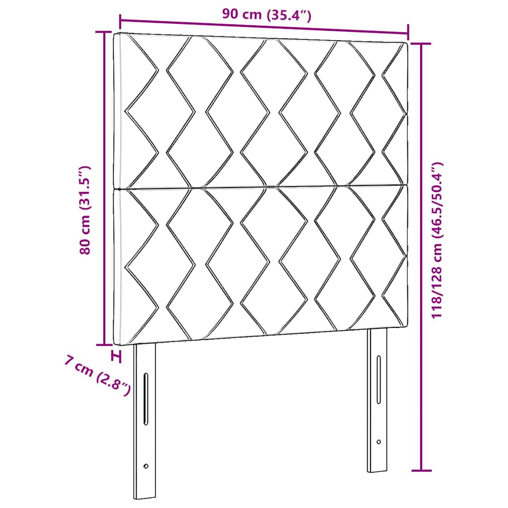 LED Kopfteil Hellgrau 90 cm Kunstleder