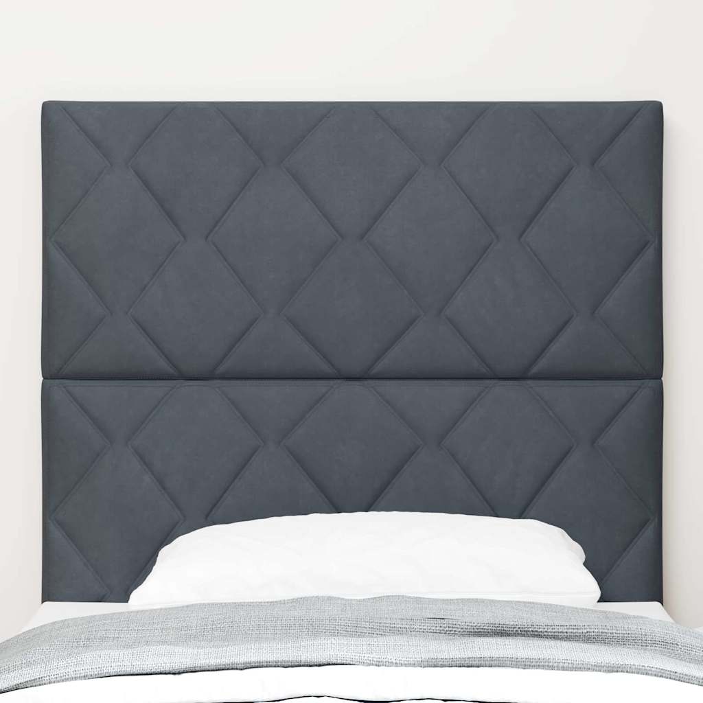 vidaXL LED Kopfteil Dunkelgrau 90 cm Kunstleder