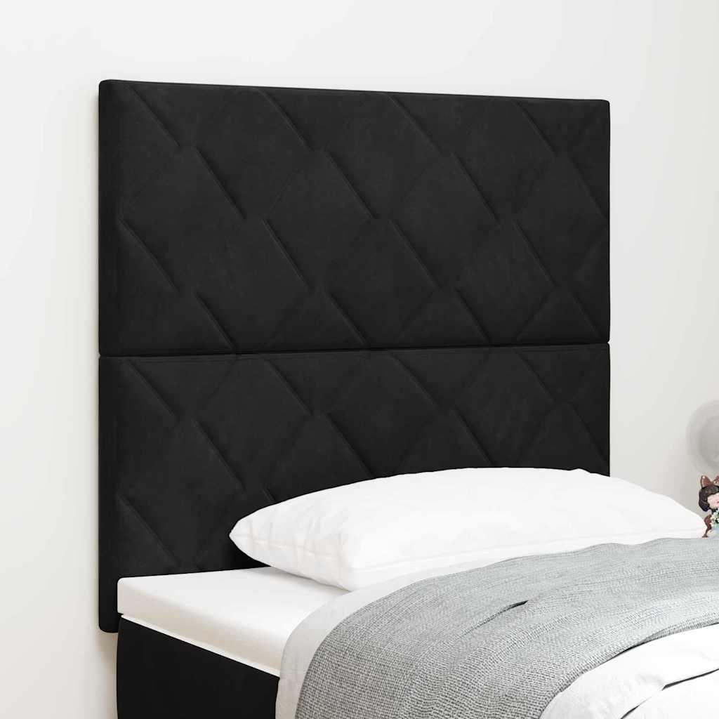 vidaXL LED Kopfteil Schwarz 90 cm Kunstleder