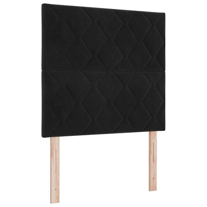 vidaXL LED Kopfteil Schwarz 90 cm Kunstleder