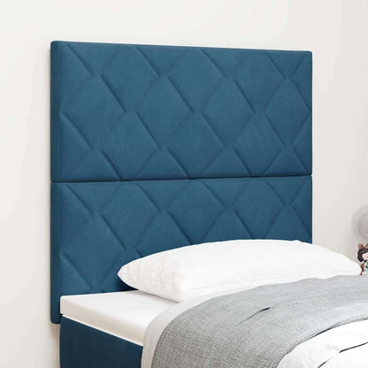 vidaXL LED Kopfteil Dunkelblau 90 cm Kunstleder