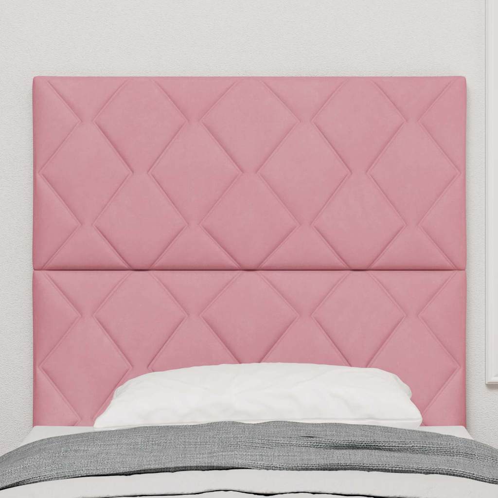 vidaXL LED Kopfteil Rosa 90 cm Kunstleder