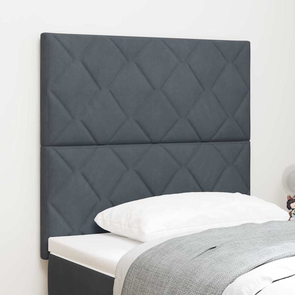 vidaXL LED Kopfteil Dunkelgrau 100 cm Kunstleder