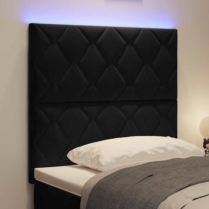 vidaXL LED Kopfteil Schwarz 100 cm Kunstleder