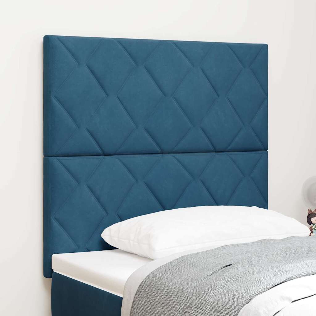vidaXL LED Kopfteil Dunkelblau 100 cm Kunstleder
