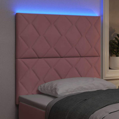 vidaXL LED Kopfteil Rosa 100 cm Kunstleder