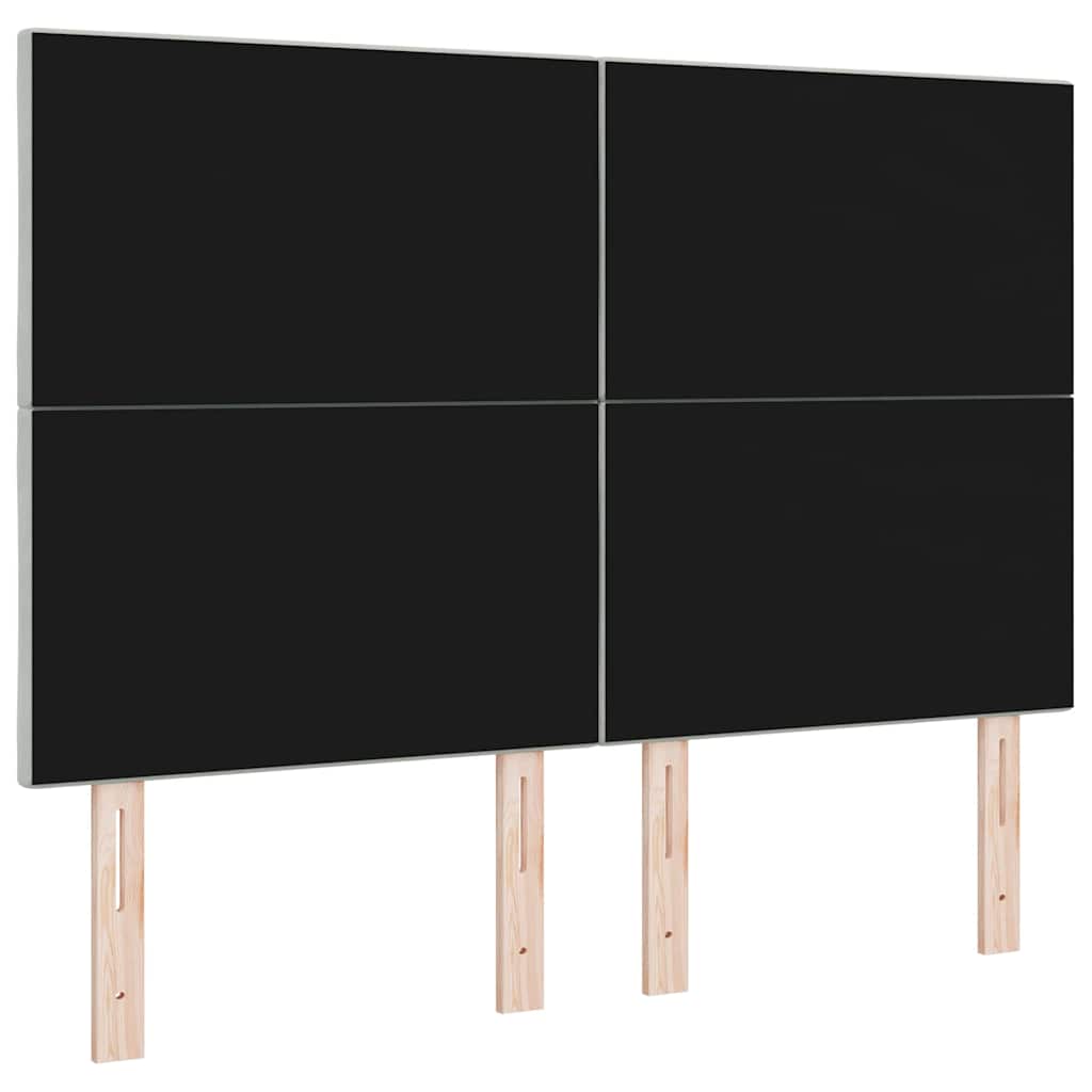 vidaXL LED Kopfteil Hellgrau 144 cm Kunstleder