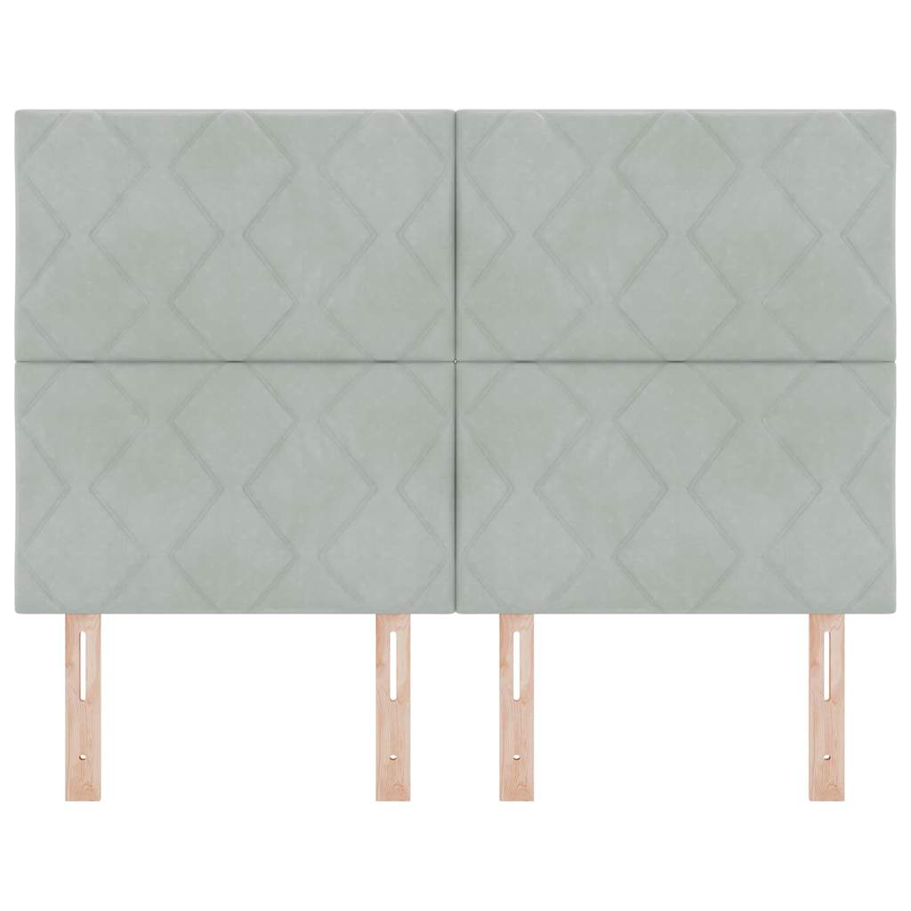 vidaXL LED Kopfteil Hellgrau 144 cm Kunstleder