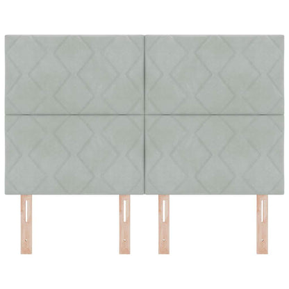 vidaXL LED Kopfteil Hellgrau 144 cm Kunstleder