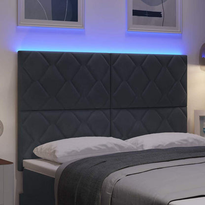 vidaXL LED Kopfteil Dunkelgrau 144 cm Kunstleder