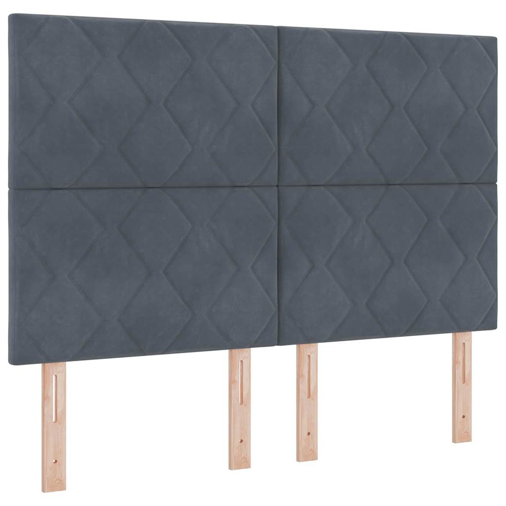 vidaXL LED Kopfteil Dunkelgrau 144 cm Kunstleder