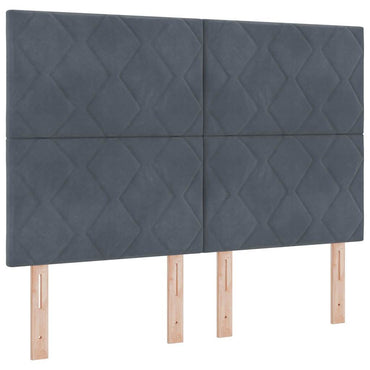 vidaXL LED Kopfteil Dunkelgrau 144 cm Kunstleder
