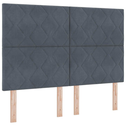 vidaXL LED Kopfteil Dunkelgrau 144 cm Kunstleder