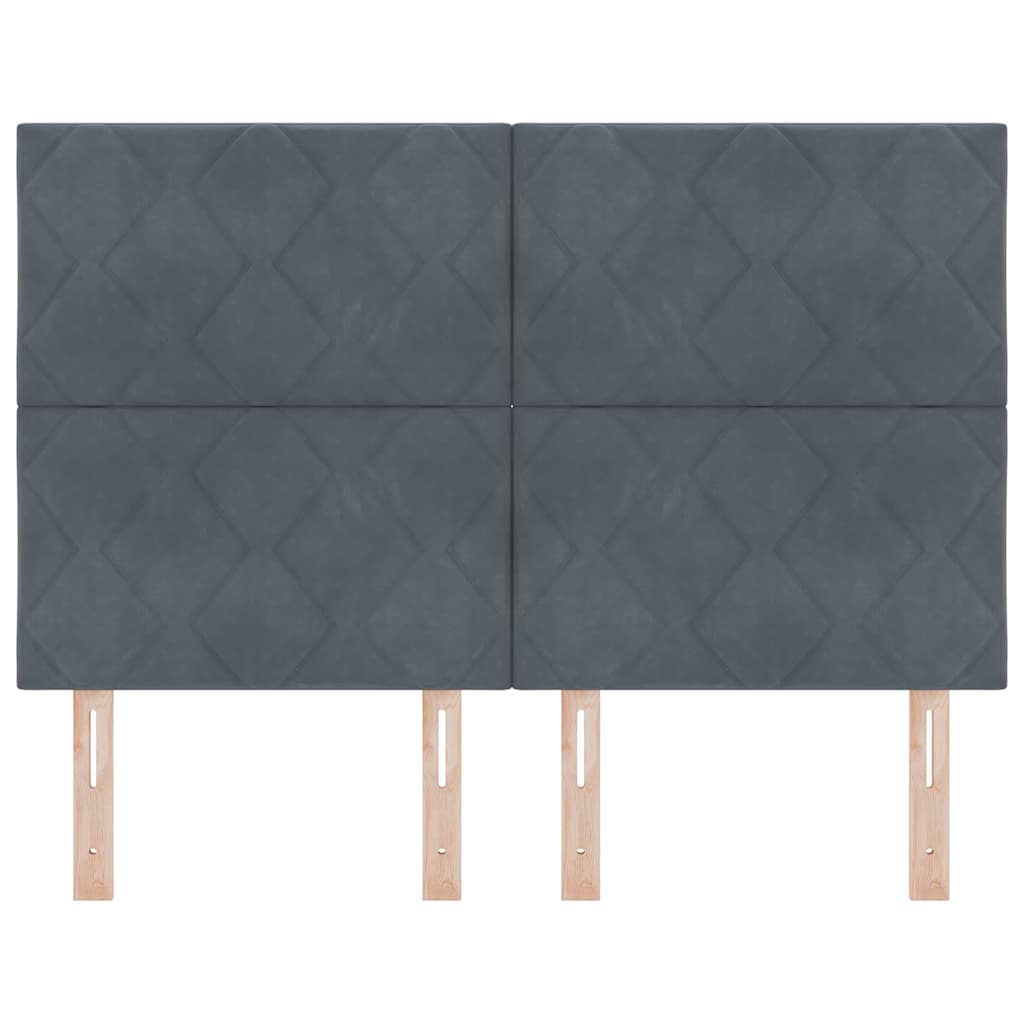 vidaXL LED Kopfteil Dunkelgrau 144 cm Kunstleder