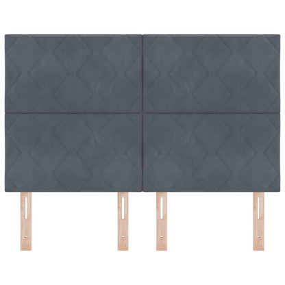 vidaXL LED Kopfteil Dunkelgrau 144 cm Kunstleder
