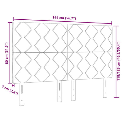 vidaXL LED Kopfteil Dunkelgrau 144 cm Kunstleder