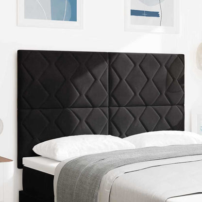 vidaXL LED Kopfteil Schwarz 144 cm Kunstleder
