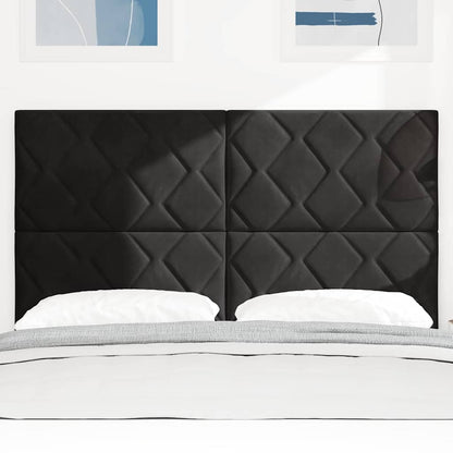 vidaXL LED Kopfteil Schwarz 144 cm Kunstleder