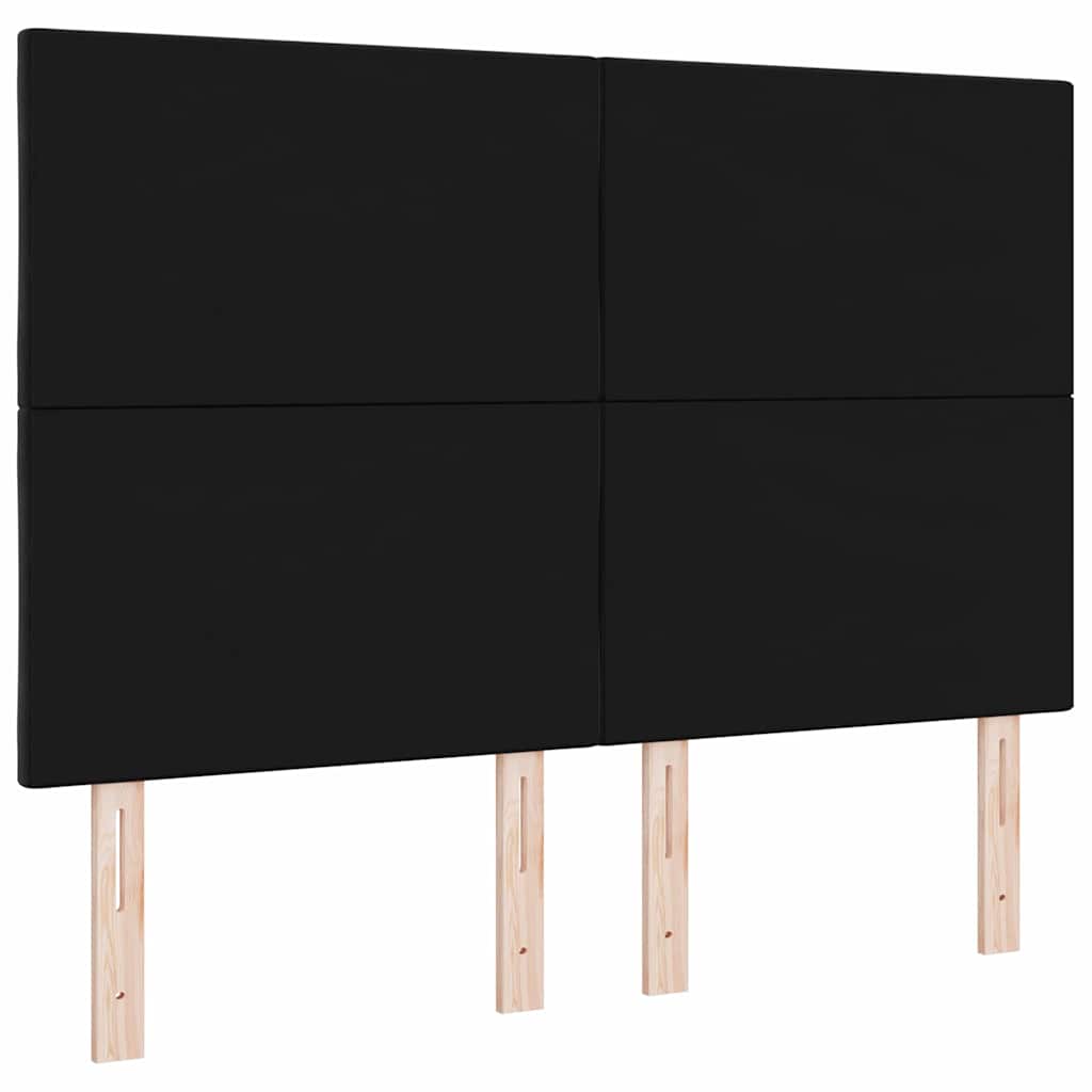 vidaXL LED Kopfteil Schwarz 144 cm Kunstleder