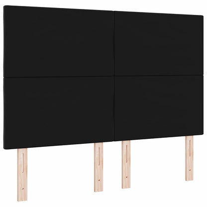 vidaXL LED Kopfteil Schwarz 144 cm Kunstleder