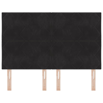 vidaXL LED Kopfteil Schwarz 144 cm Kunstleder