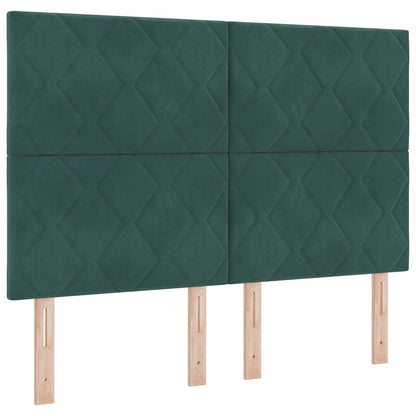 vidaXL LED Kopfteil Dunkelgrün 144 cm Kunstleder