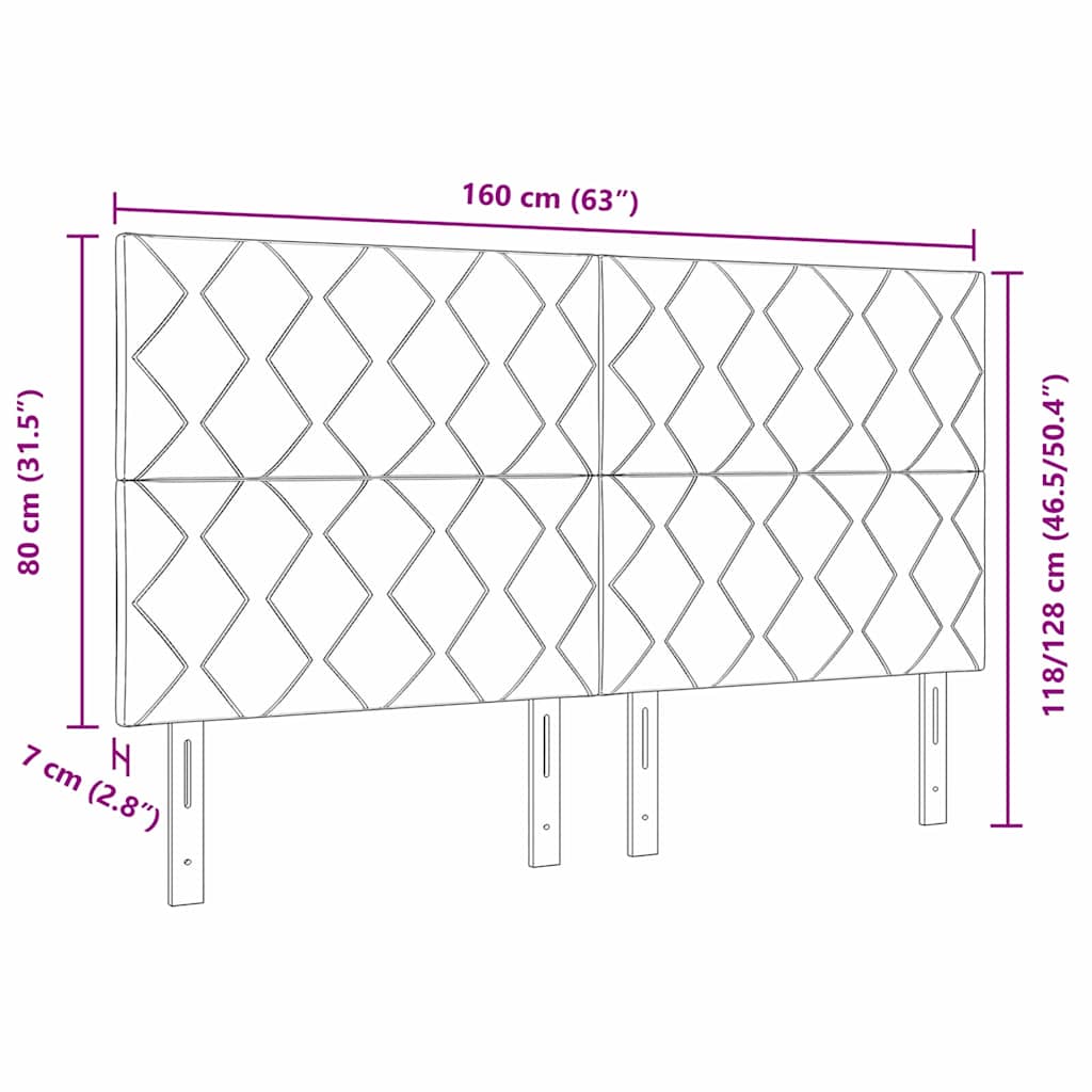 vidaXL Kopfteil Creme 160 cm Stoff
