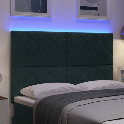 vidaXL LED Kopfteil Dunkelgrün 160 cm Kunstleder