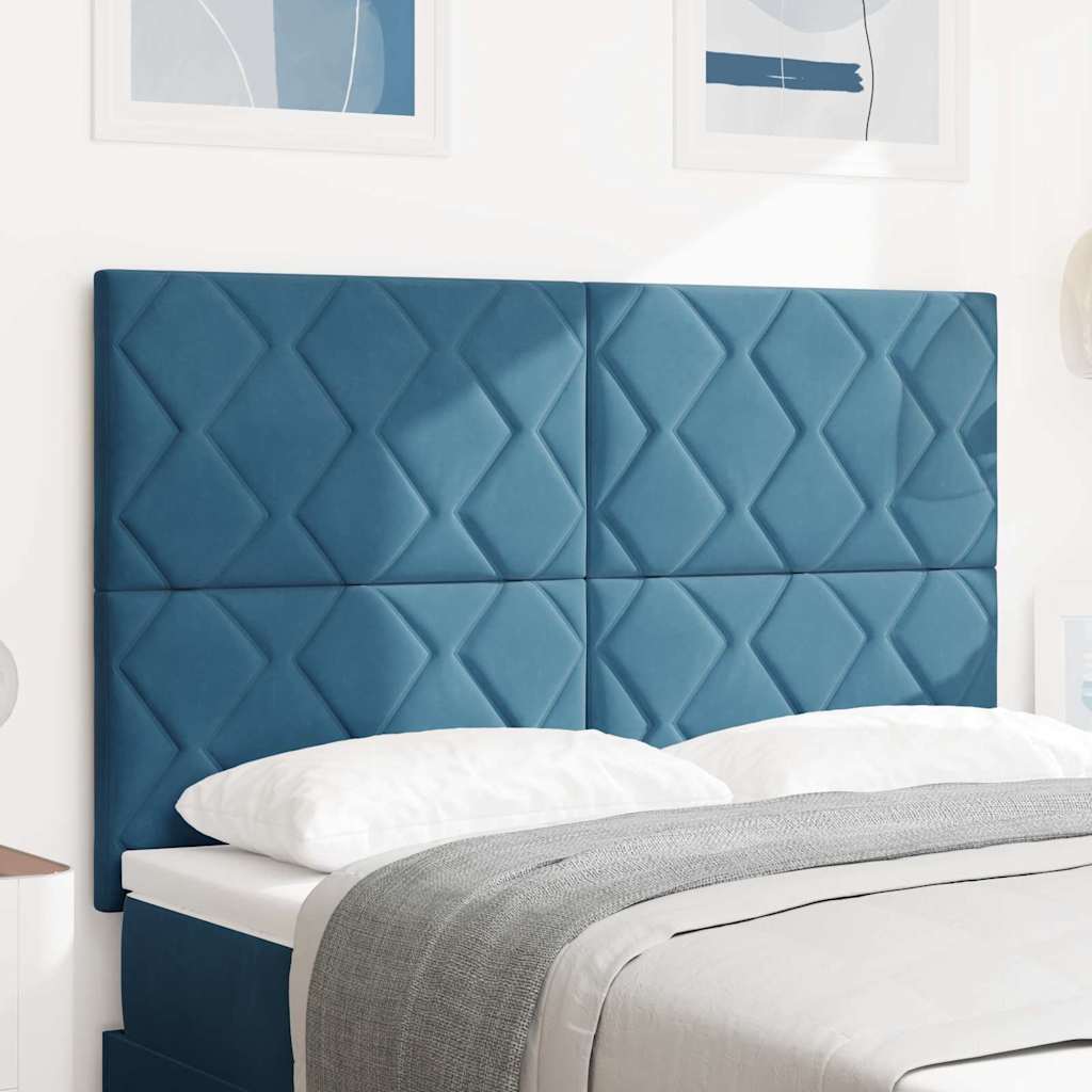 vidaXL LED Kopfteil Dunkelblau 160 cm Kunstleder