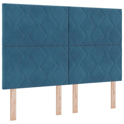 vidaXL LED Kopfteil Dunkelblau 160 cm Kunstleder