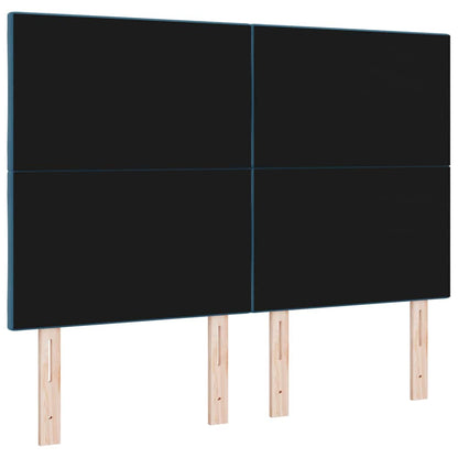 vidaXL LED Kopfteil Dunkelblau 160 cm Kunstleder