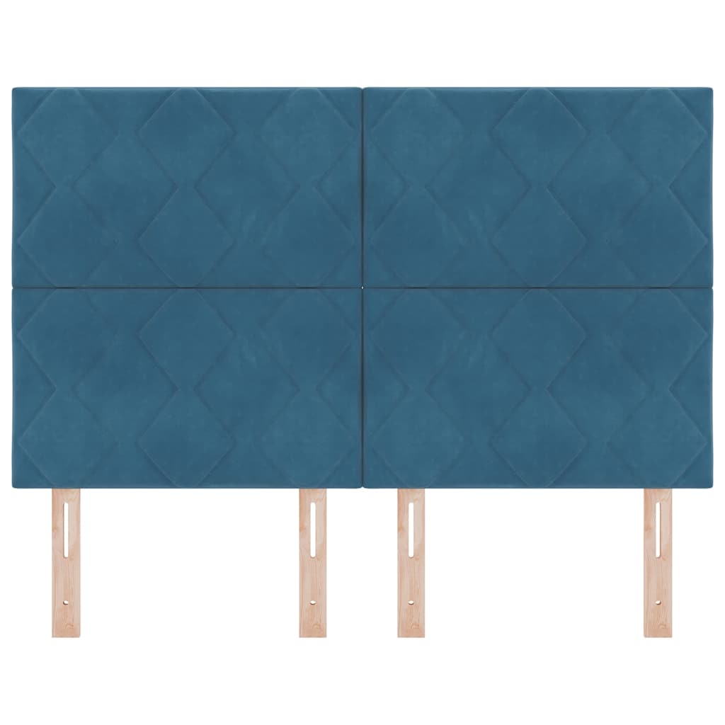 vidaXL LED Kopfteil Dunkelblau 160 cm Kunstleder