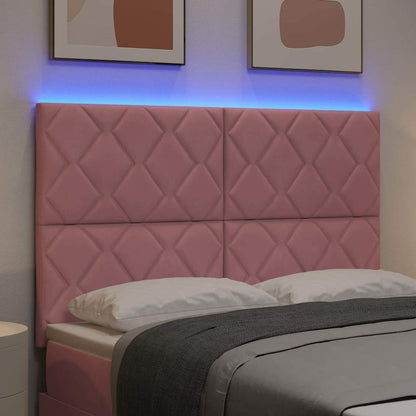 vidaXL LED Kopfteil Rosa 160 cm Kunstleder