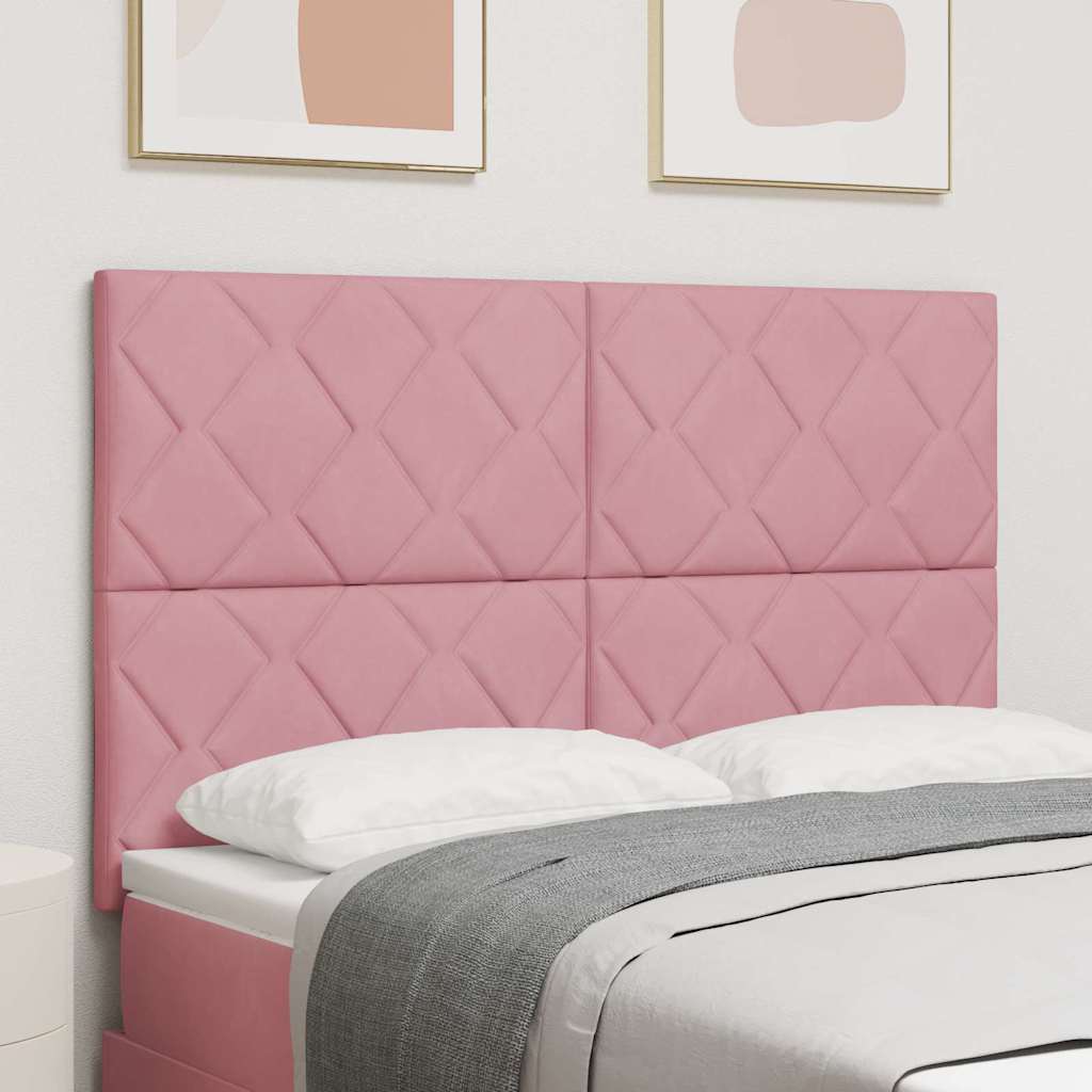 vidaXL LED Kopfteil Rosa 160 cm Kunstleder