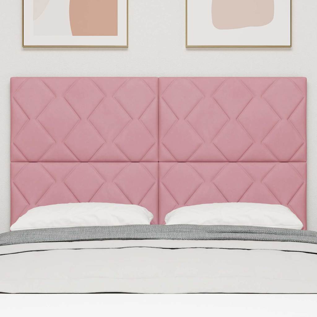 vidaXL LED Kopfteil Rosa 160 cm Kunstleder