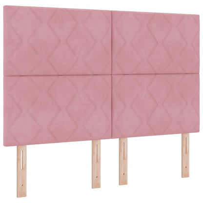 vidaXL LED Kopfteil Rosa 160 cm Kunstleder