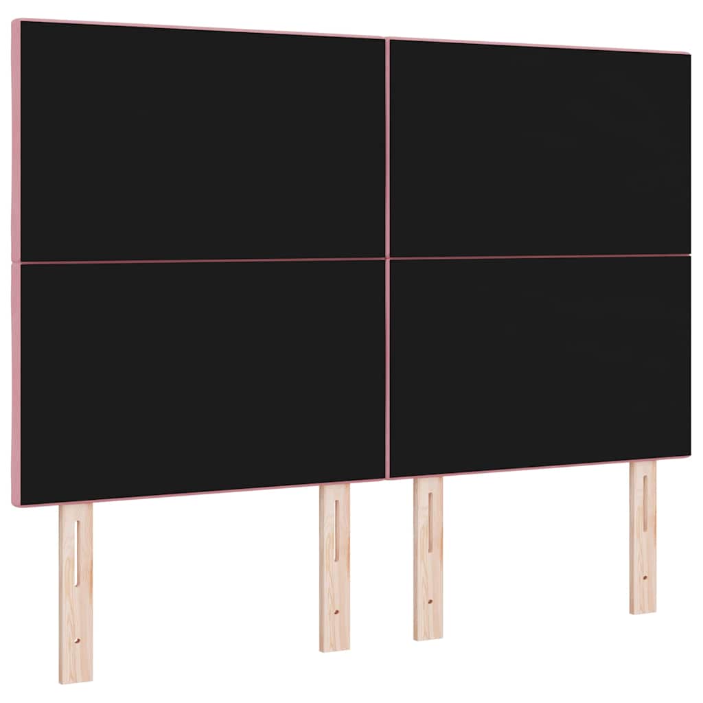 vidaXL LED Kopfteil Rosa 160 cm Kunstleder