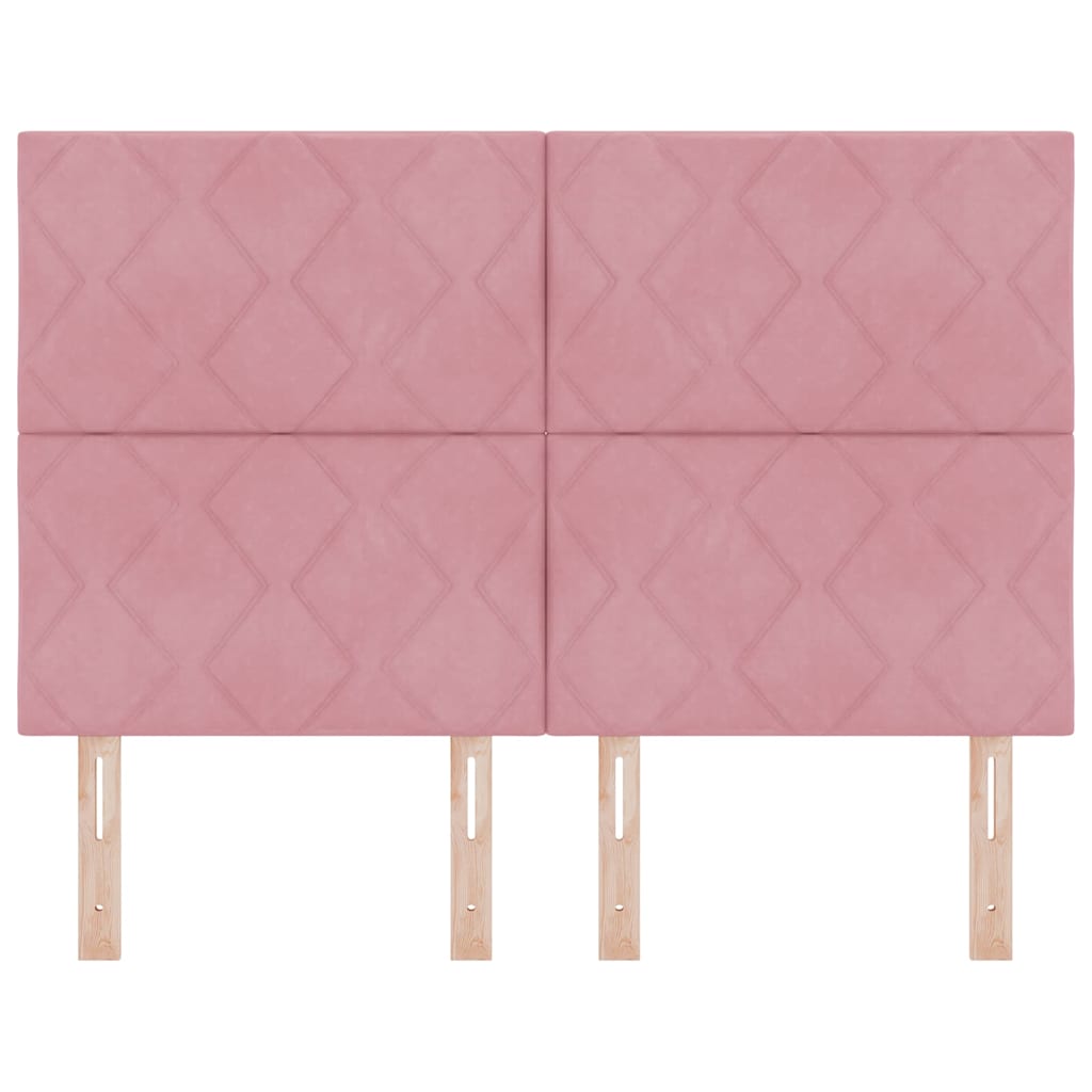 vidaXL LED Kopfteil Rosa 160 cm Kunstleder