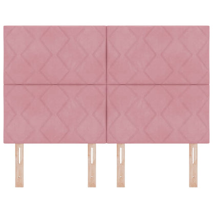 vidaXL LED Kopfteil Rosa 160 cm Kunstleder