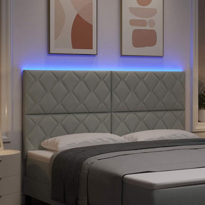 vidaXL LED Kopfteil Hellgrau 180 cm Kunstleder