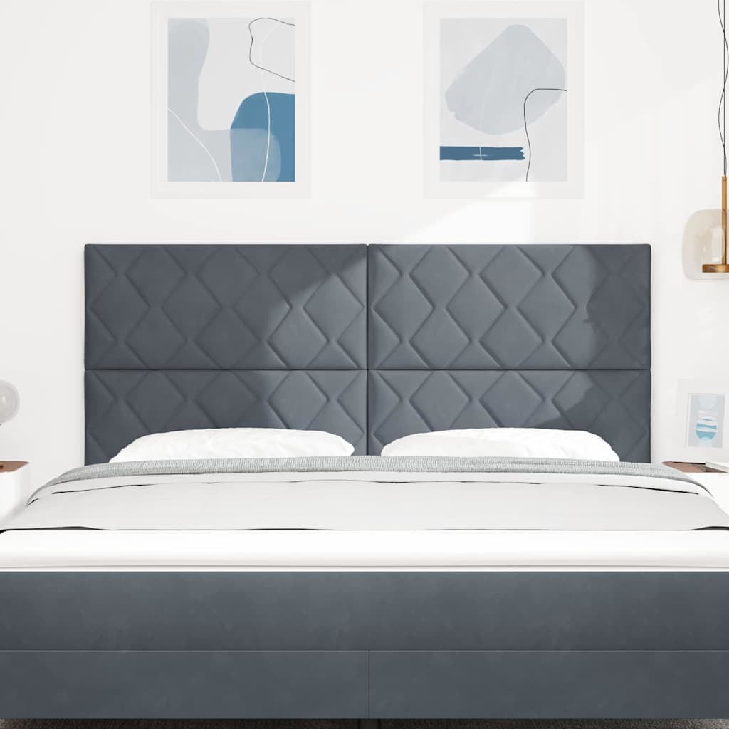 vidaXL LED Kopfteil Dunkelgrau 180 cm Kunstleder