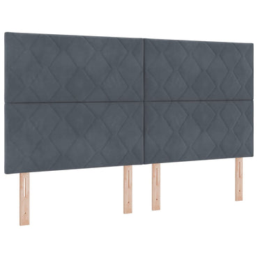 vidaXL LED Kopfteil Dunkelgrau 180 cm Kunstleder